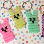Bunny Peep Pony Bead Keychain